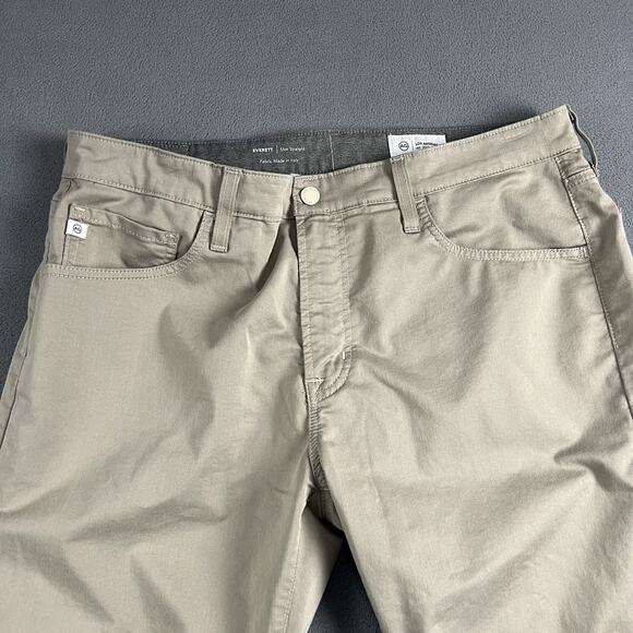 AG Adriano Goldschmied The Everett Jeans Mens 36X28 Beige Slim Straight Preppy - Picture 2 of 12